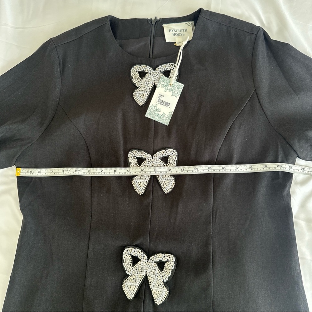NWT Hyacinth House Beaded Bows‎ Bernadette Mini Dress Black Women's XXL - Picture 4 of 10